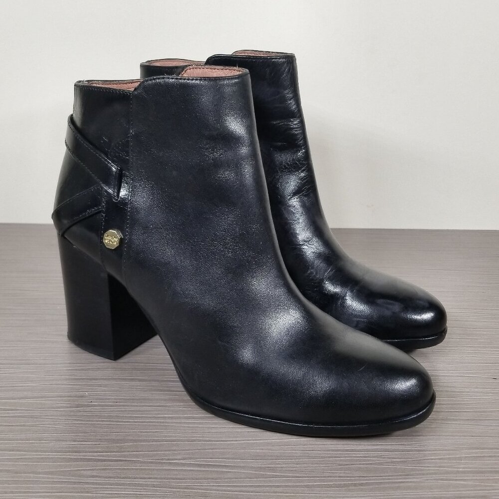 Louise et Cie Zanara Bootie, Black Leather, Womens Size 7 M / 37